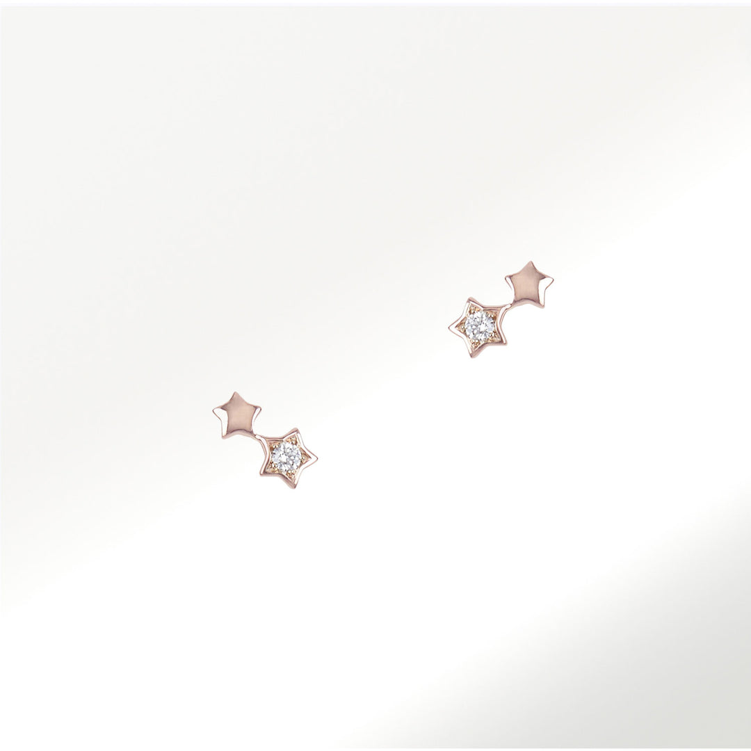 Estrella Doble Oro Rosa Diamante