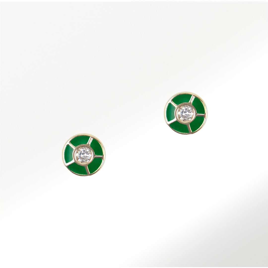 Pendientes Geometría Verde Diamantes
