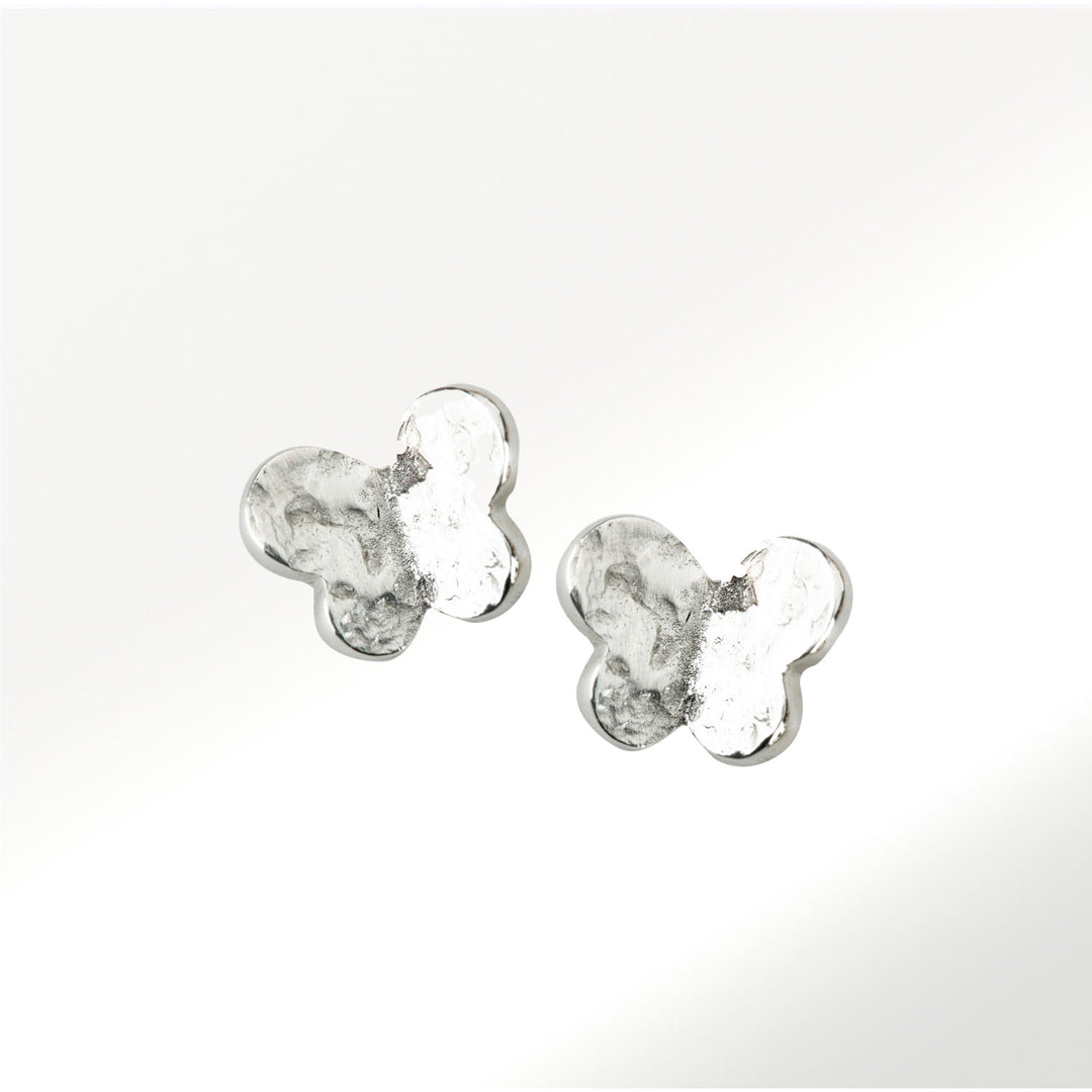 Pendientes Mini Mariposas Oro Blanco Arena
