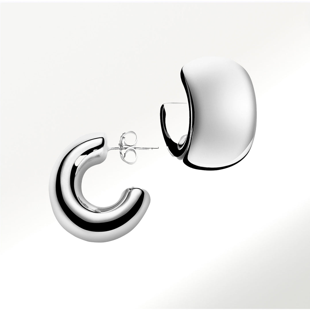 Aros Anchos Colección 925 Oro Blanco
