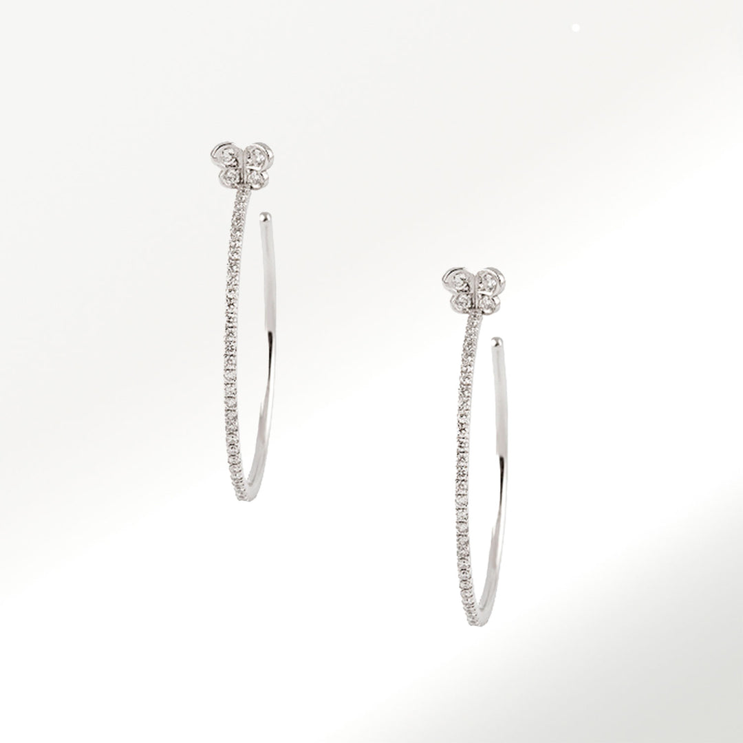 Pendientes Hoops Mariposa Oro Blanco Diamantes