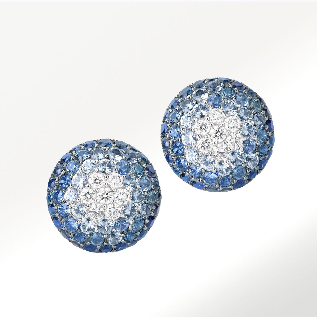 Pendientes Origen Diamantes Blancos Zafiros Azules