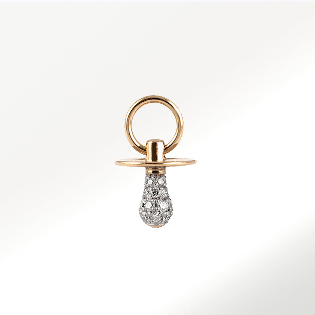 Colgante Chupete 12mm Oro Rosa Diamantes