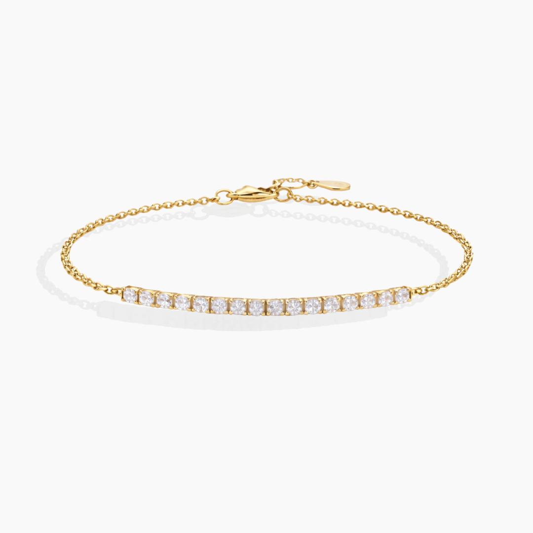 Pulsera Tramo Degradé Zafiros Rosas Oro Rosa