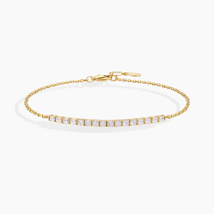 Pulsera Tramo Degradé Zafiros Rosas Oro Rosa