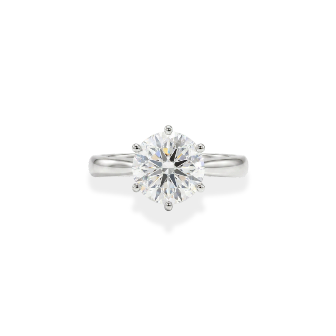 Solitario Cuatro Garras — Anillo de compromiso en oro blanco 18k con diamante de laboratorio