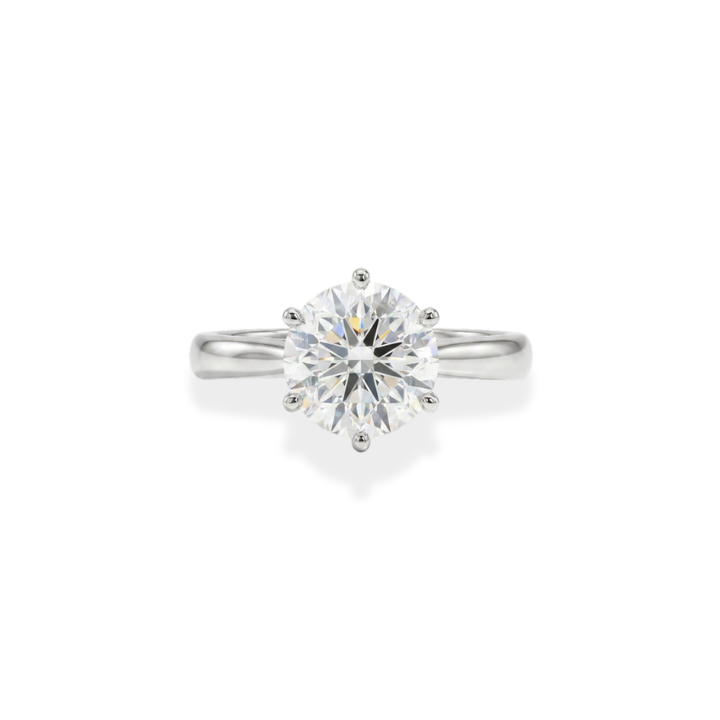Solitario Cuatro Garras — Anillo de compromiso en oro blanco 18k con diamante de laboratorio