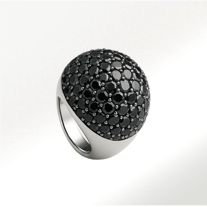 Sortija Origen Pieza Única Oro Blanco Diamantes Negros