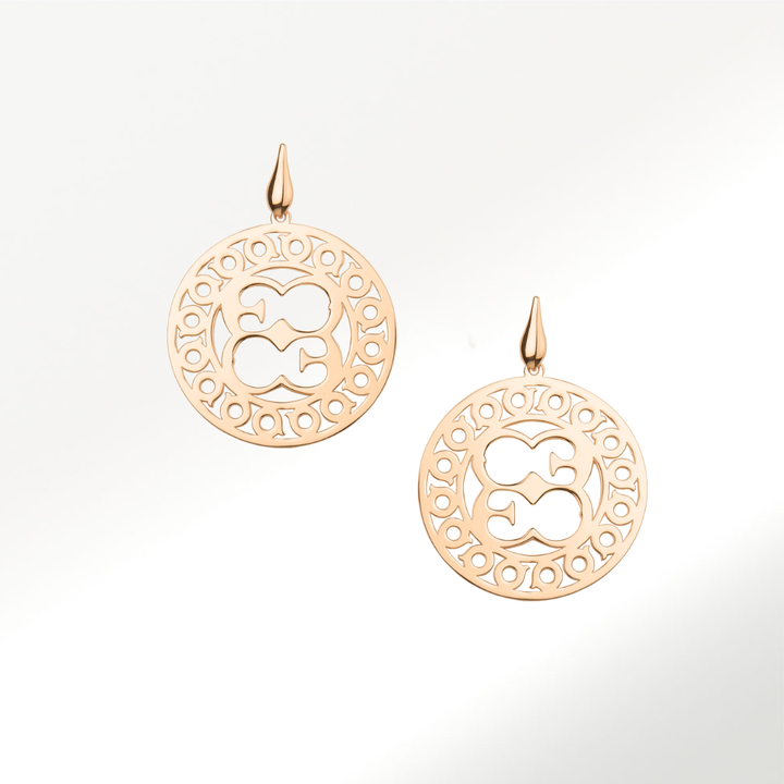 Pendientes Logo Plata Baño de Oro Amarillo