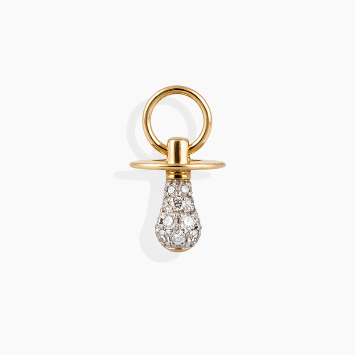 Colgante Chupete 12mm Oro Amarillo Diamantes