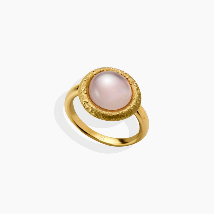 Anillo Fusión Oro Cuarzo Rosa