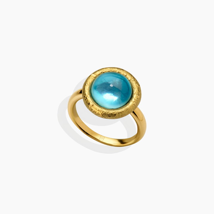 Anillo Fusión Oro Topacio Azul