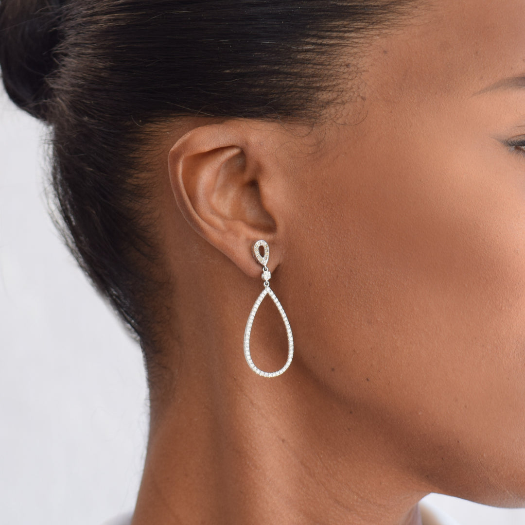 Aros Oro Blanco Diamantes Blancos y Diamantes Brown