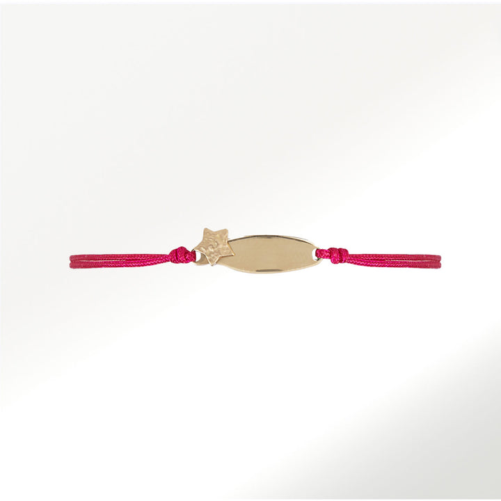 Pulsera Personalizable Cuerda Oro Rojo