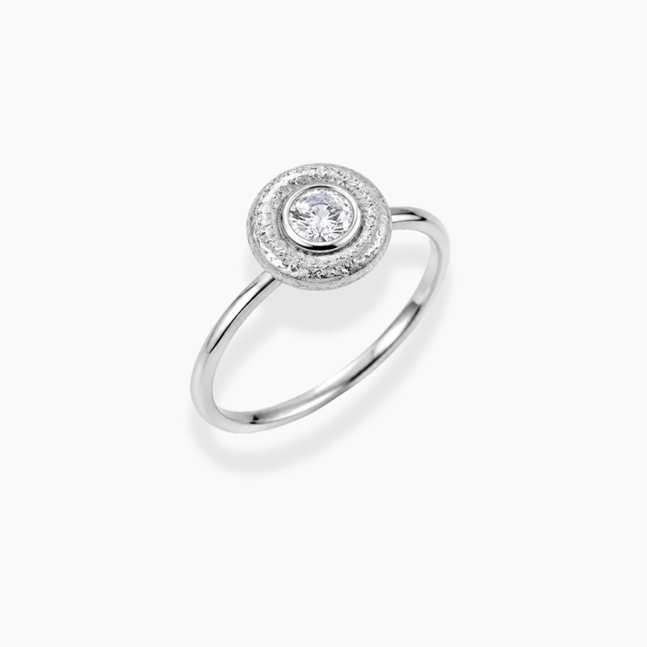 Bubbles — Anillo de compromiso en oro blanco 18k con diamante