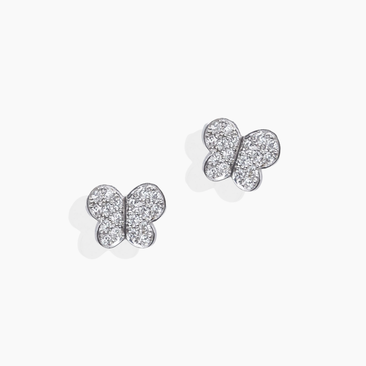 Pendientes PM Mariposas Oro Blanco Diamantes