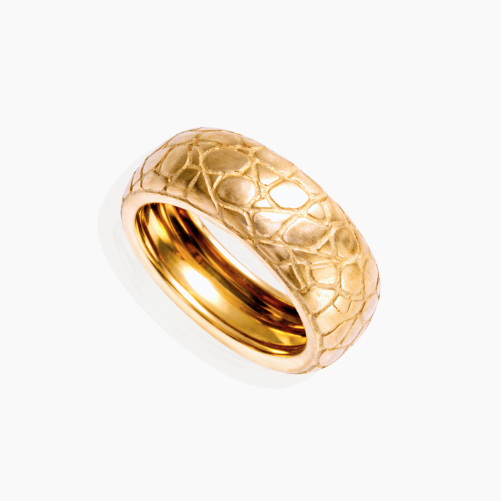 Sortija Texturas 13mm Oro Amarillo Coco