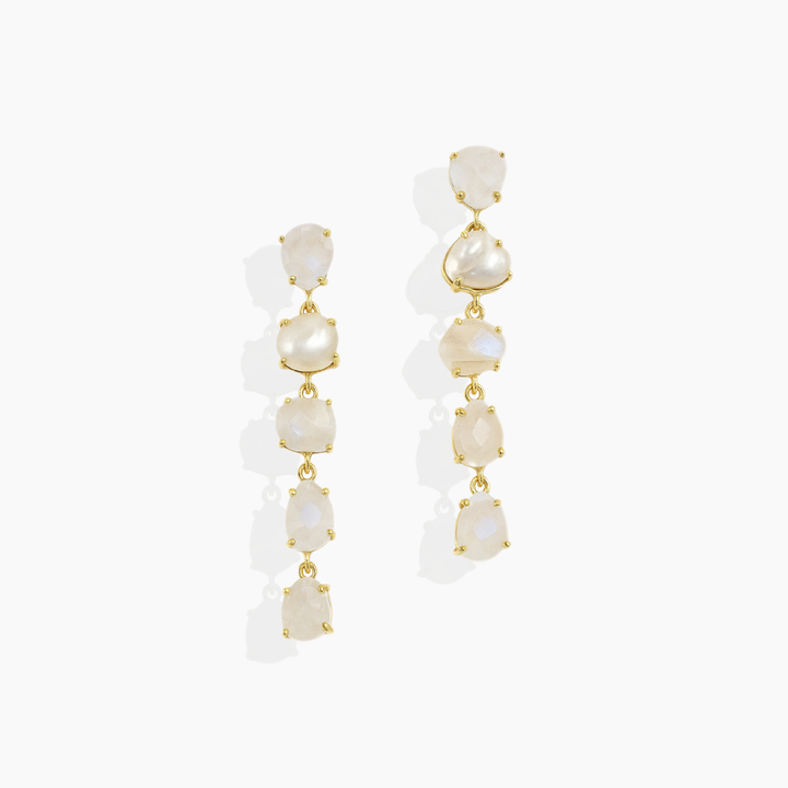 Pendientes Largos Perla Adularia