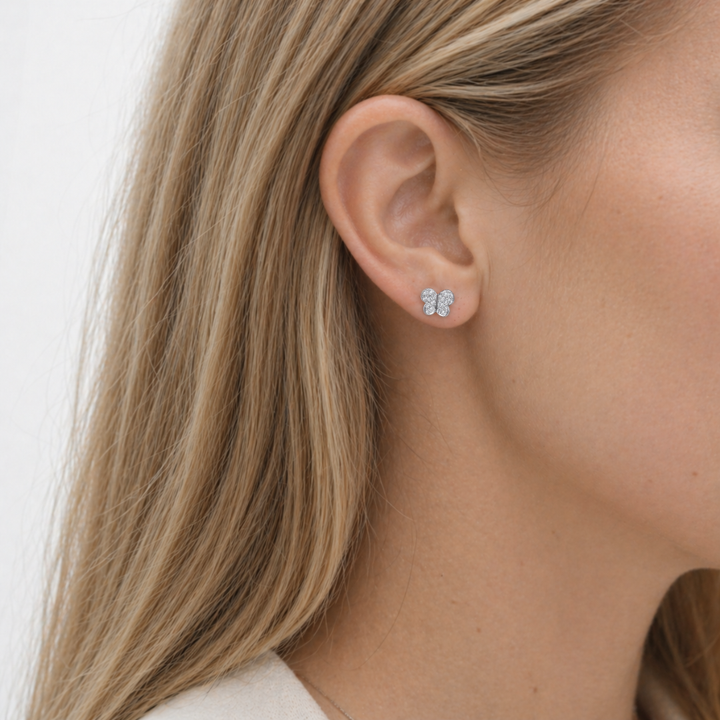 Pendientes PM Mariposas Oro Blanco Diamantes