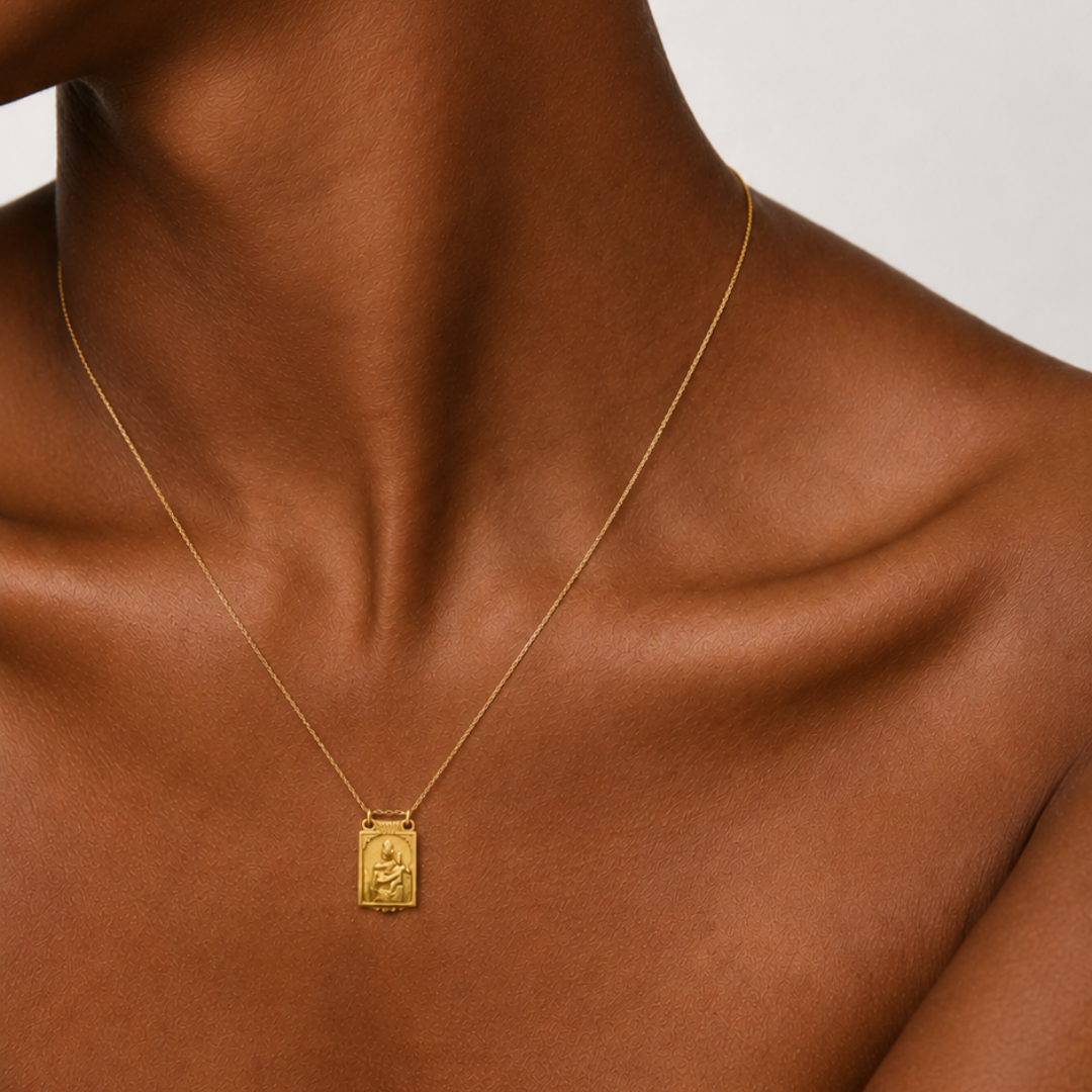 Collar Escapulario Oro Amarillo