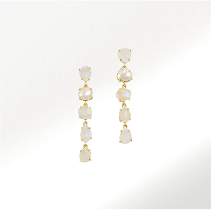 Pendientes Largos Perla Adularia
