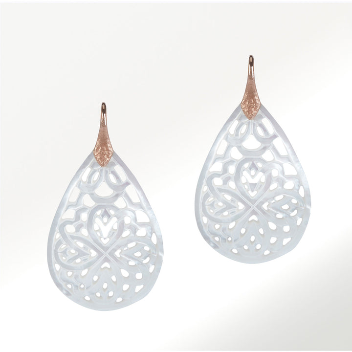 White Mother of Pearl Monaquelas Earrings