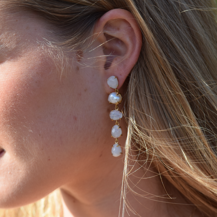 Pendientes Largos Perla Adularia