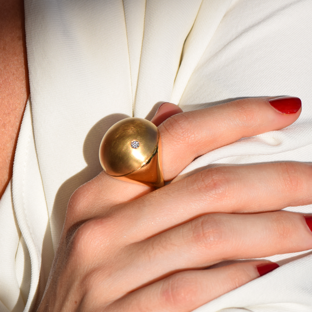 Origin Ring Matte Rose Gold Diamond