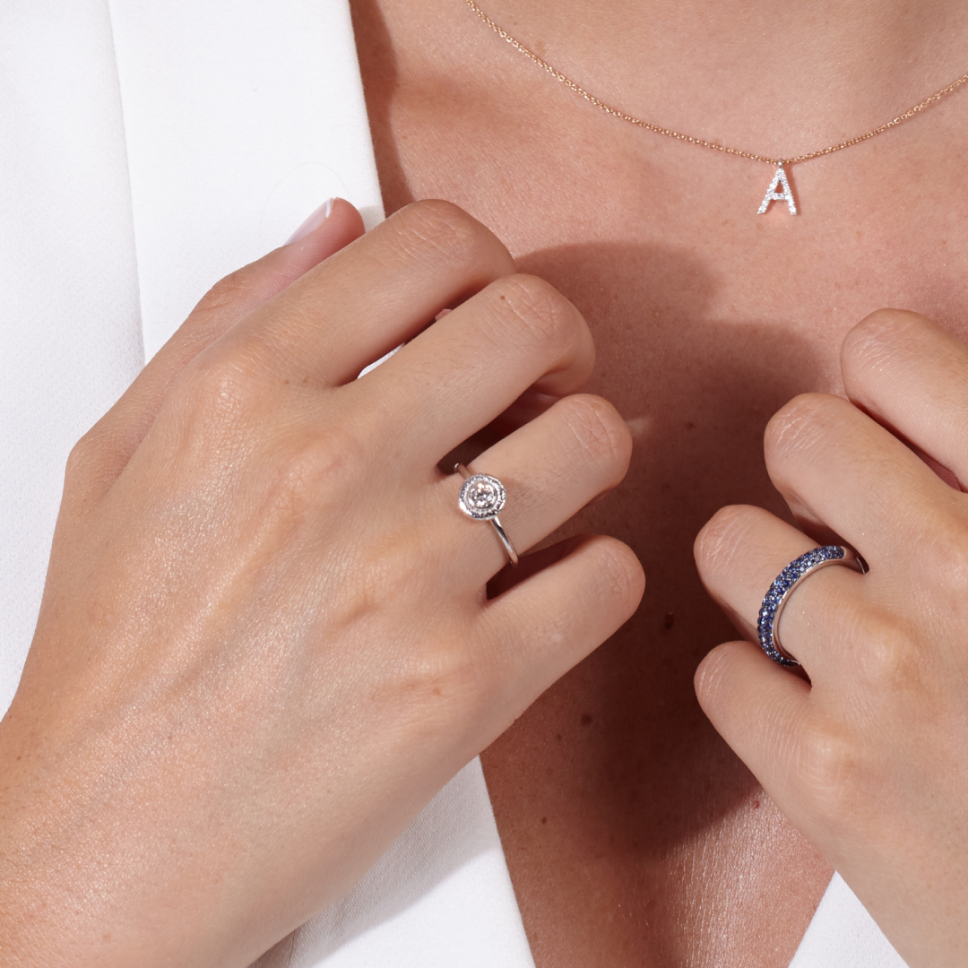 Bubbles Collection ring white gold with diamond