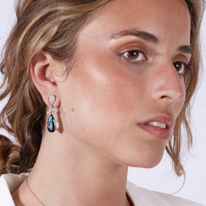 Pendientes Topacio Azul London Diamantes