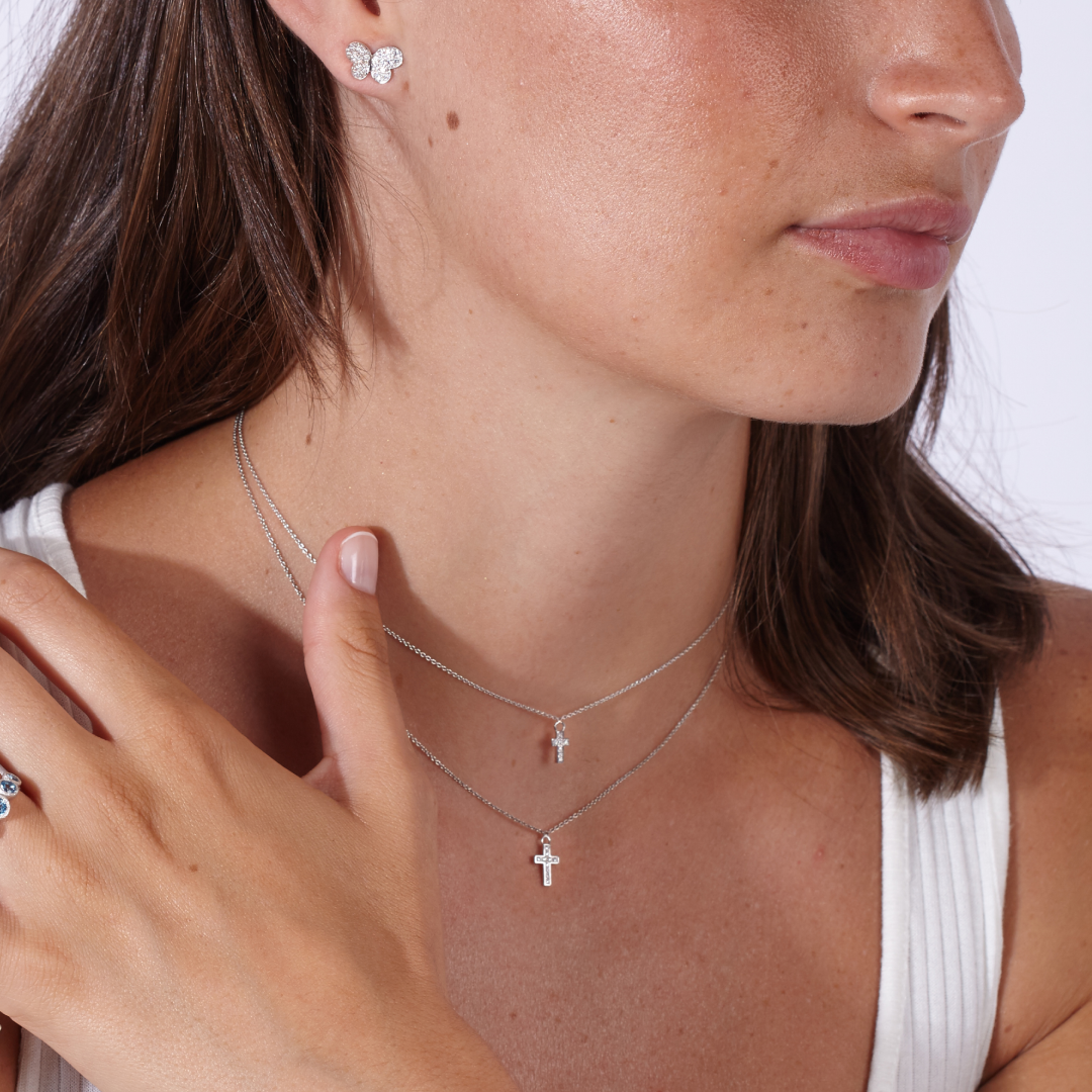Mini Diamond Cross Necklace