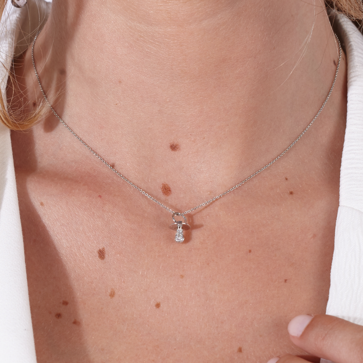 Colgante Chupete Oro Blanco Diamantes