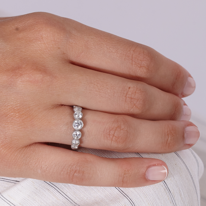 Sortija 7 Bubbles Oro Blanco Diamantes