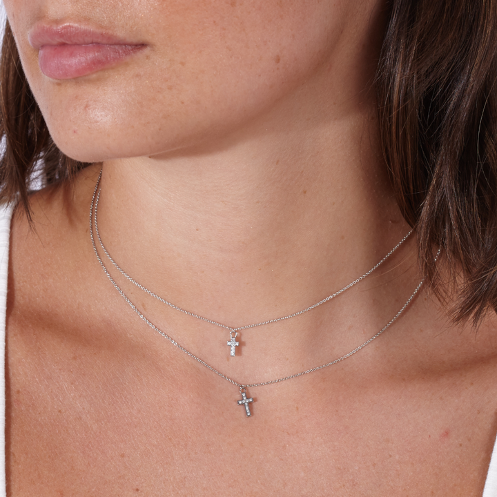 Mini Diamond Cross Necklace