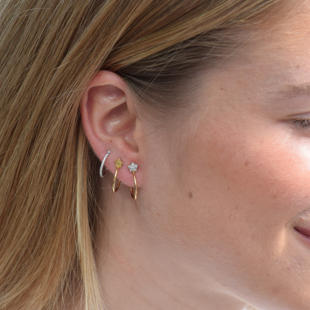 New Classic Mini Diamond Hoops