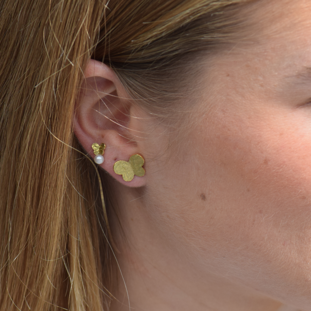 Pendientes Mariposas Mini Oro Perlas
