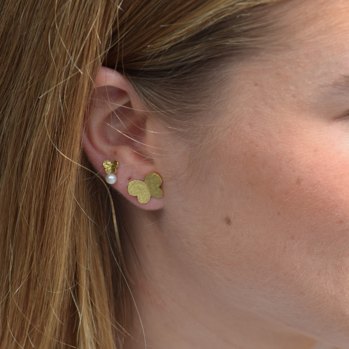 Pendientes Mariposas Mini Oro Perlas