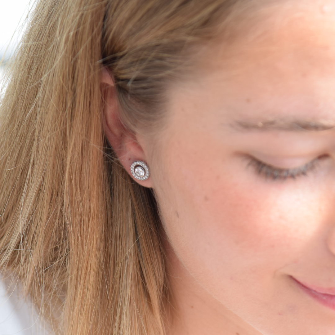 Pendientes Bubbles Oro Blanco Diamante