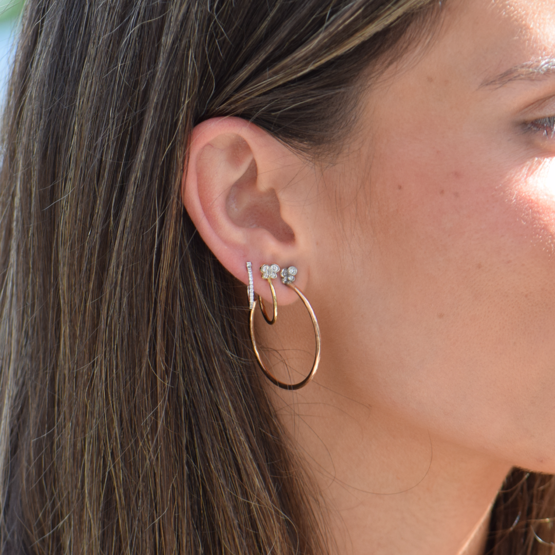 New Classic Diamond Hoops 12mm