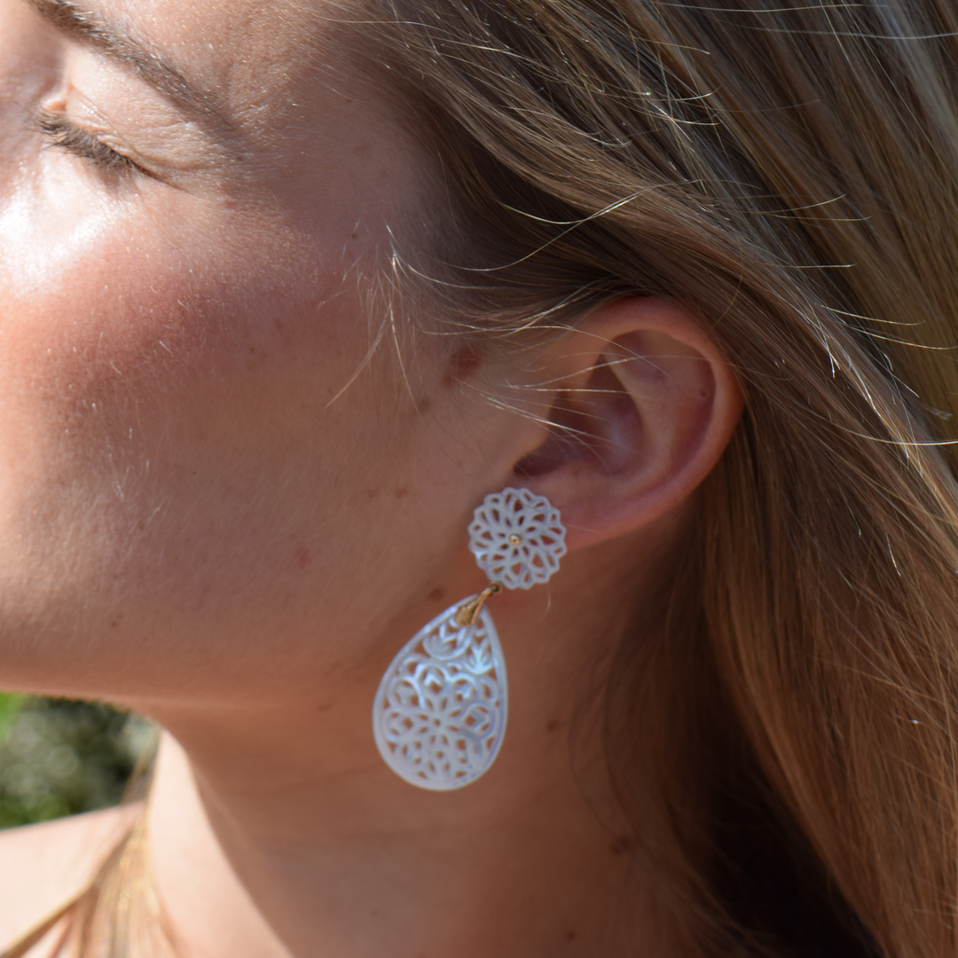 White Mother of Pearl Earrings