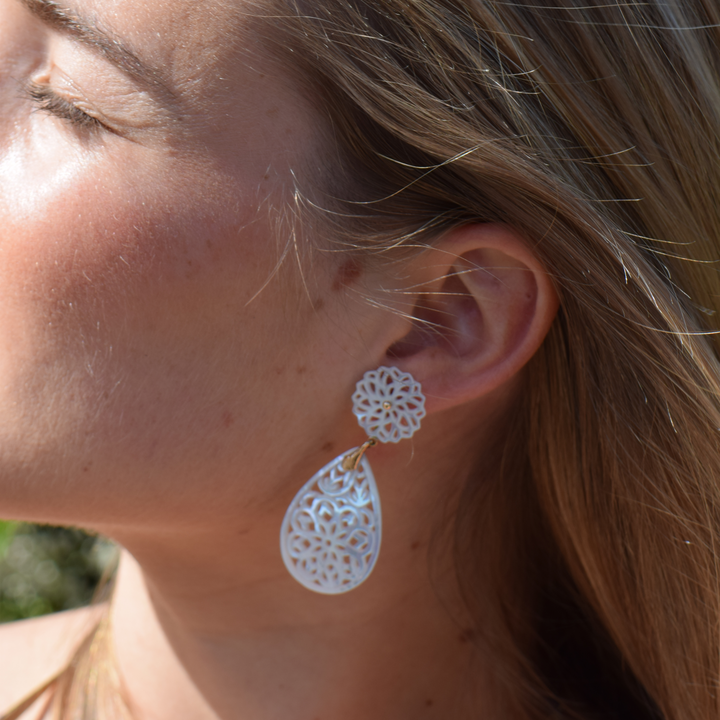 White Mother of Pearl Earrings
