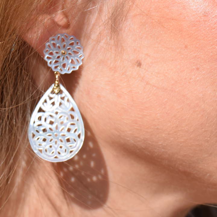 White Mother of Pearl Earrings