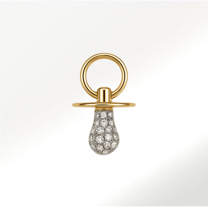 Colgante Chupete Oro Amarillo Diamantes