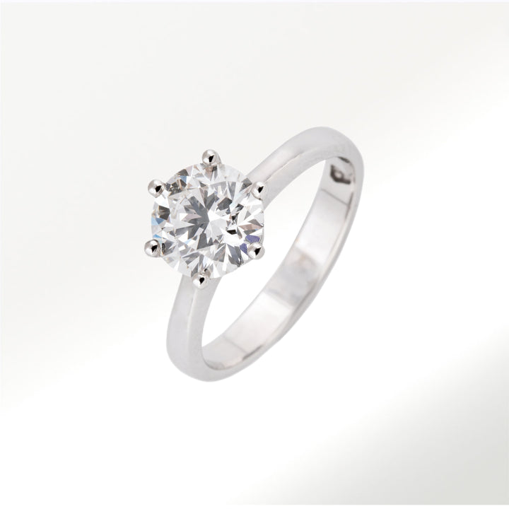 Solitario seis garras diamantes lab