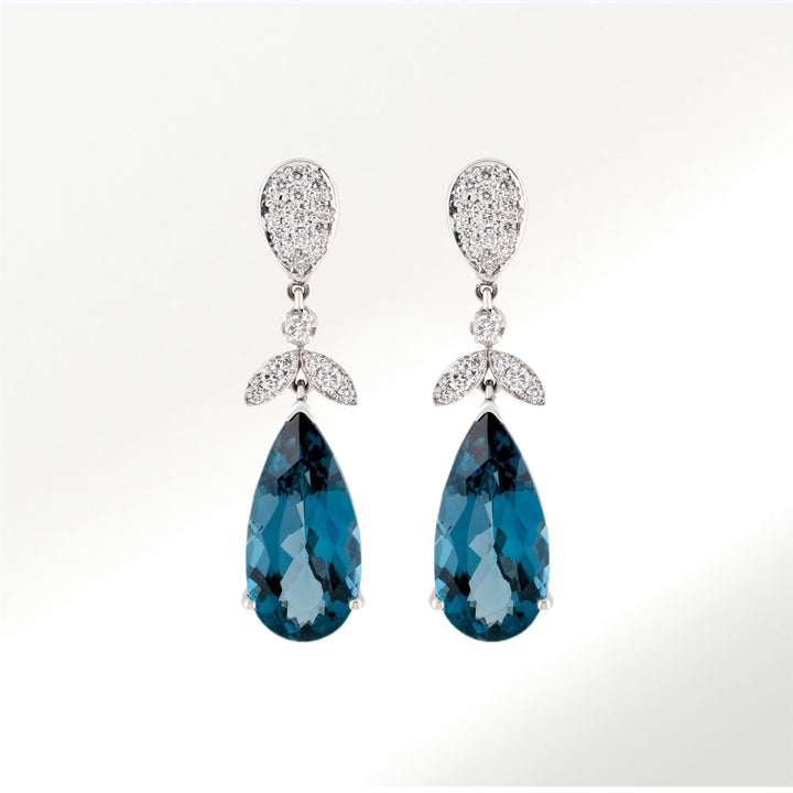 Pendientes Topacio Azul London Diamantes