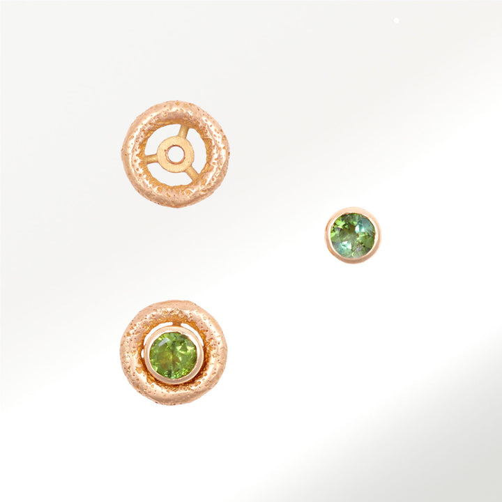 Pendientes Bubbles Oro Amarillo Peridoto