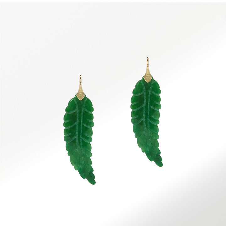Long Jade Leaves Monaquelas Earrings