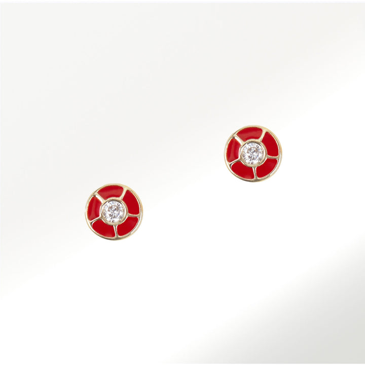 Pendientes Geometría Rojo Diamantes