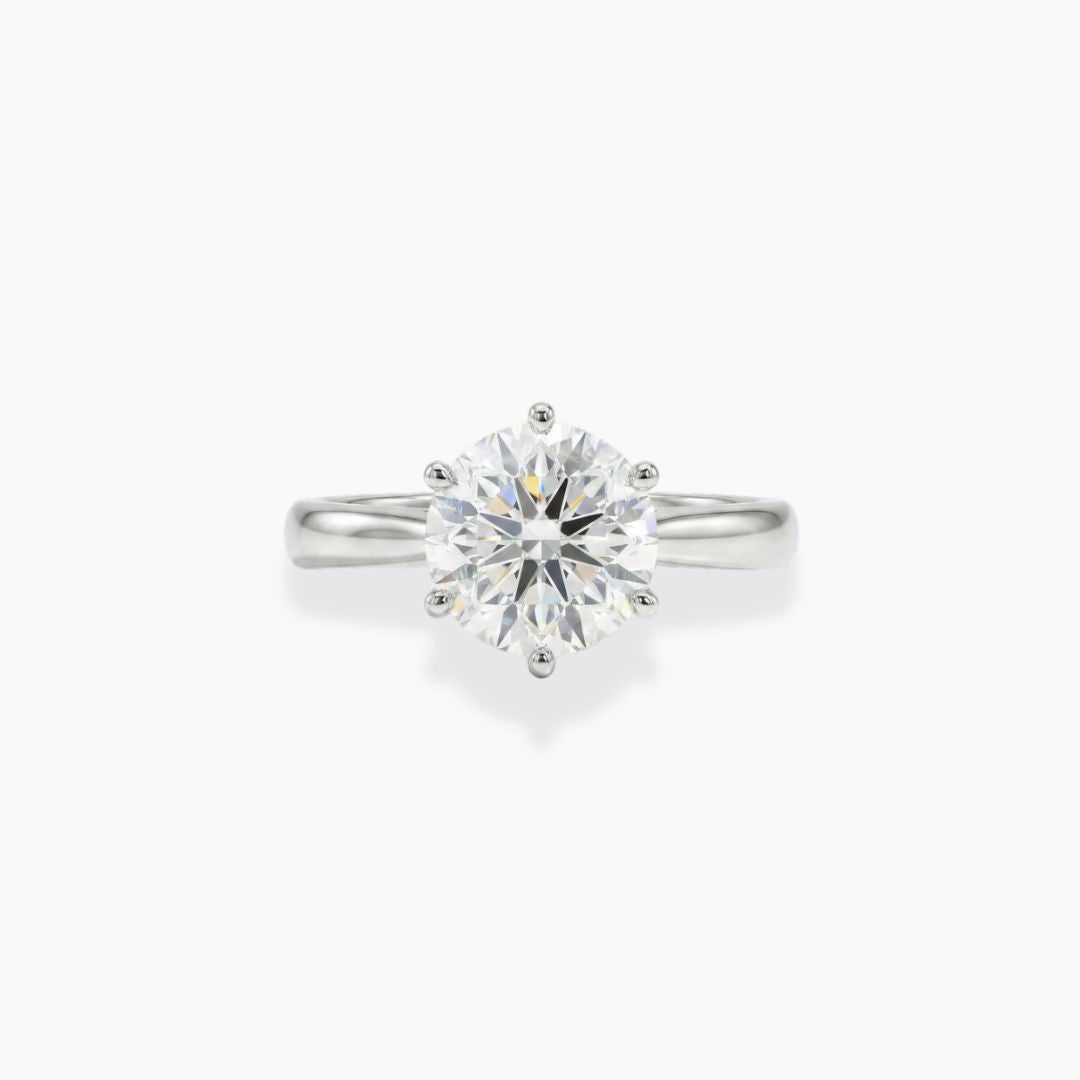 Solitario Seis Garras — Anillo de compromiso en oro blanco 18k con diamante de laboratorio