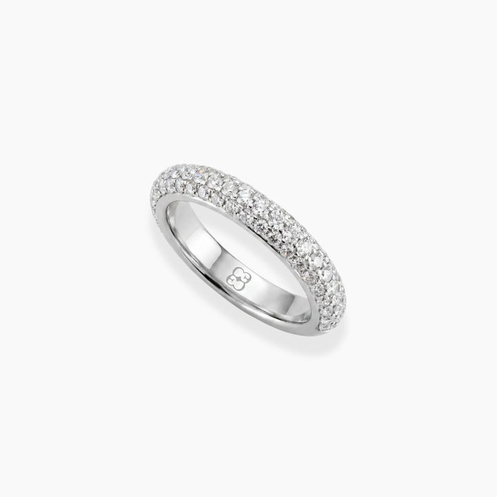 Alianza de boda de 3 mm en oro blanco 18k con diamantes naturales de By Elena Carrera